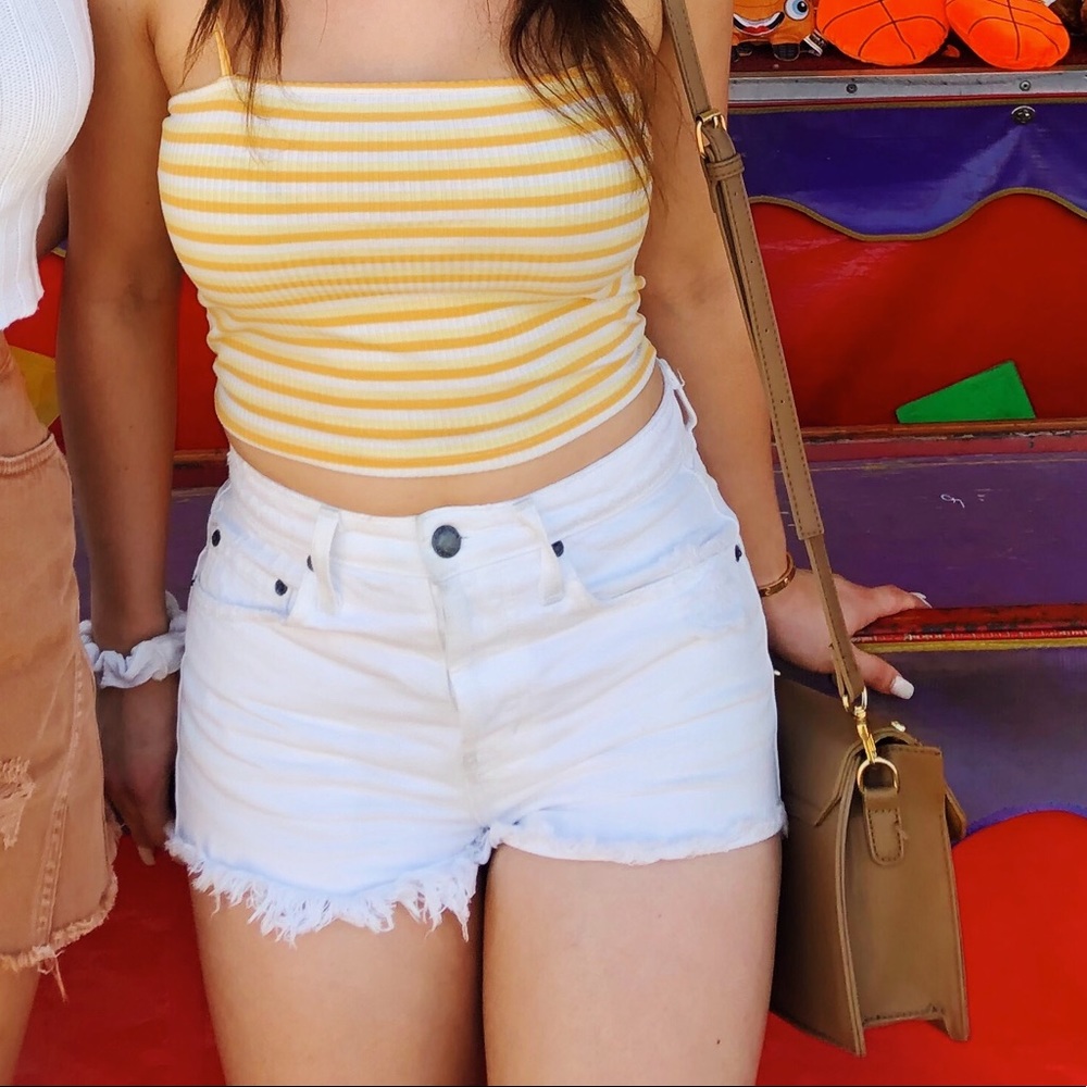 White high waisted shorts